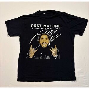 Post Malone Twelve Carat Tour 2022 Concert T-Shirt Black Kids Large Graphic Tee